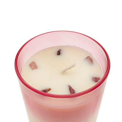 Bougie en verre ambre et mandarine