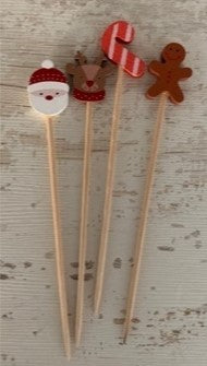 Pacote de 12 palitos de coquetel de Natal