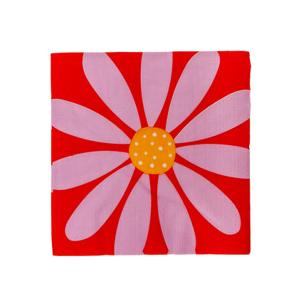 serviette en papier à motif de marguerite