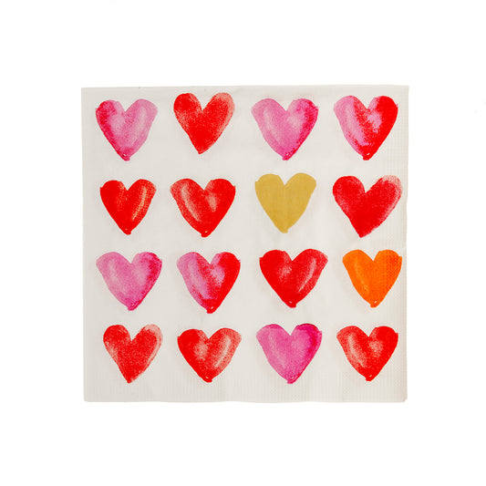 Tovagliolo di carta con cuori colorati