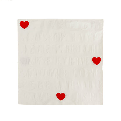 serviette en papier avec un petit cœur