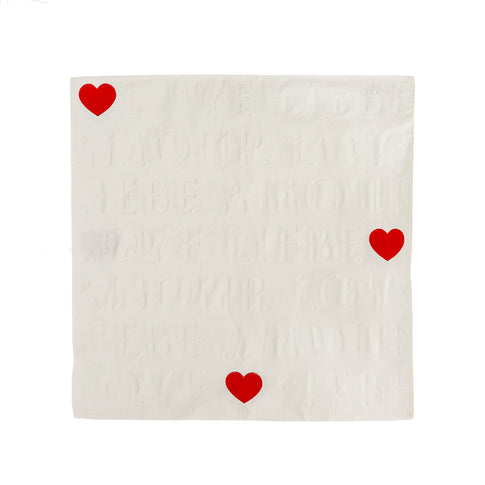 serviette en papier avec un petit cœur