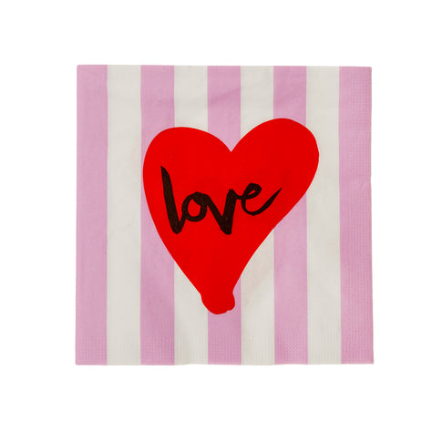 Servilleta papel corazón love