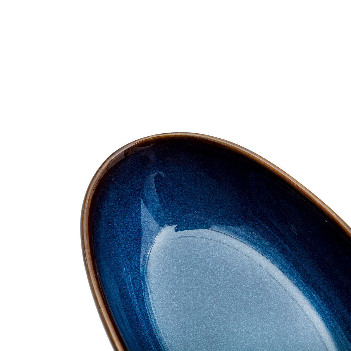 Tigela de lanche em porcelana azul