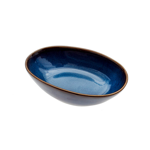Tigela de lanche em porcelana azul