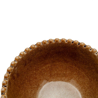 Bol gres esmaltado marrón