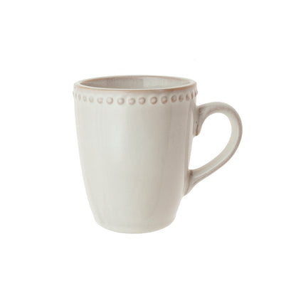 White glazed stoneware mug
