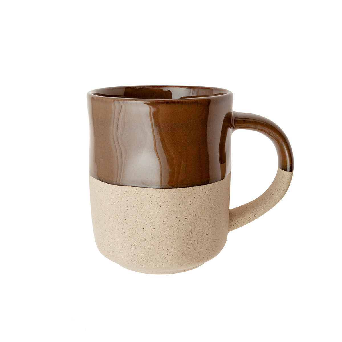 Mug en grès brun foncé à grain grossier