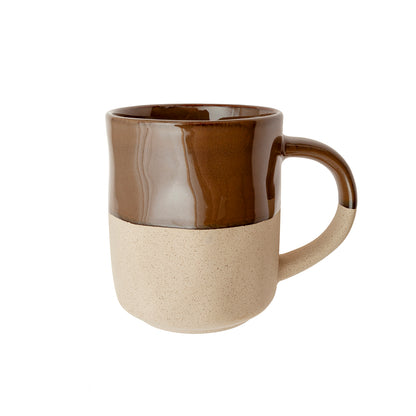 Dark brown rough stoneware mug
