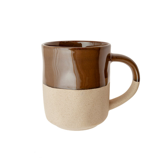 Mug gres rugoso marrón oscuro