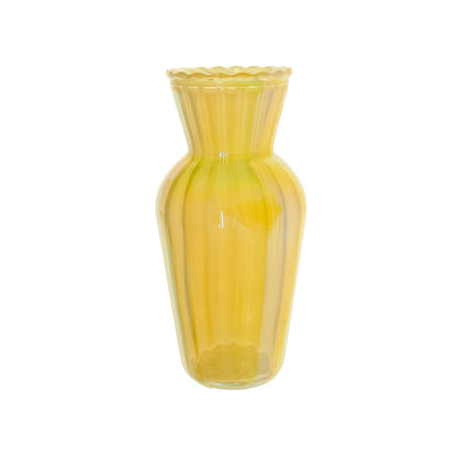Yellow selly lacquered glass vase