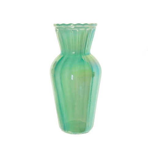 Vase en verre laqué turquoise Selly