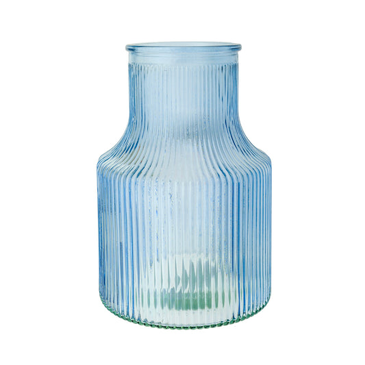 Jarron vidrio lacado azul claro