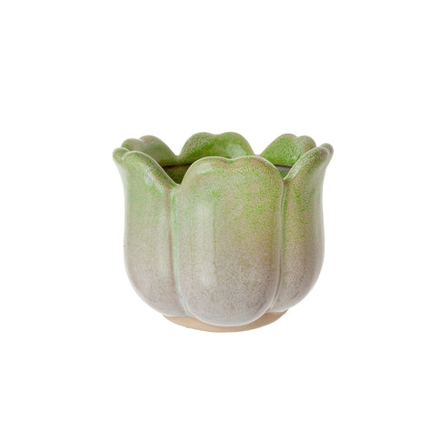 Macetero ceramica  verde