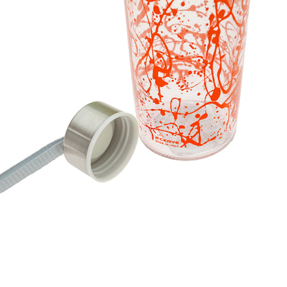 500cl glass bottle with orange lid and bow