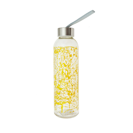 500cc glass bottle with yellow lid and bow