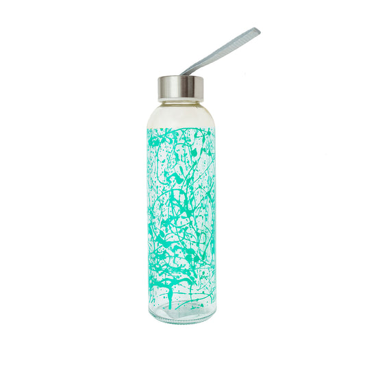 500cl glass bottle with turquoise lid and bow