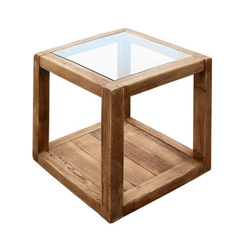 Recycled wood side table